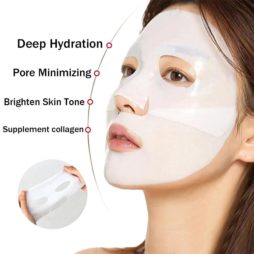 10PACK Bio Collagen Face Mask,Deep Collagen anti Wrinkle Lifting Mask,Bio-Collagen Deep Mask,Deep Collagen Overnight Mask